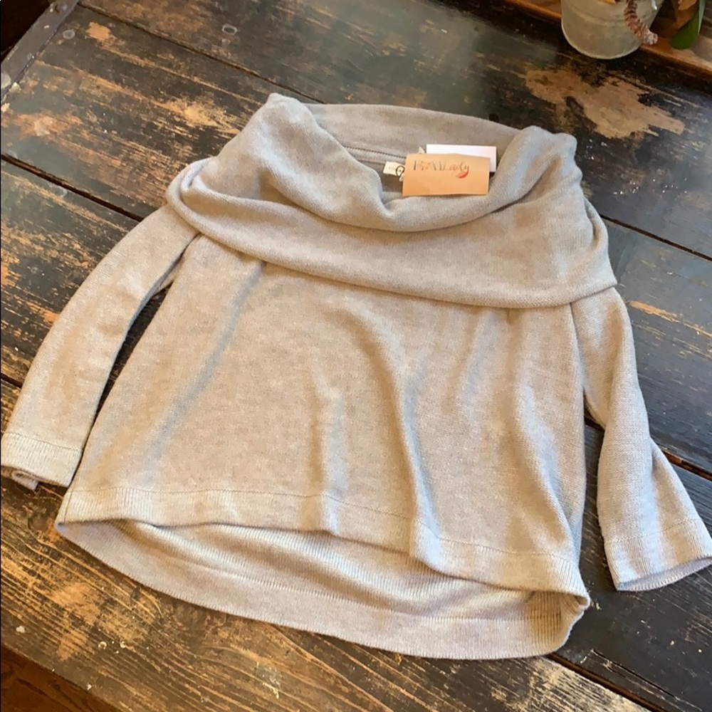 Grey off the shoulder sweater
